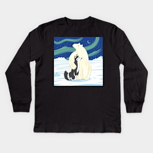 The Polar Bear and The Husky Kids Long Sleeve T-Shirt